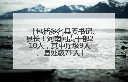 包括多名县委书记、县长！河南问责干部210人，其中厅级9人、县处级71人