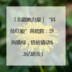 北疆她力量｜“科技红娘”黄晓辉：沙海播绿，搭桥撬动5.3亿研发
