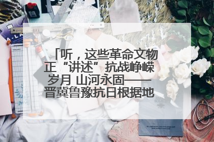 听，这些革命文物正“讲述”抗战峥嵘岁月 山河永固——晋冀鲁豫抗日根据地革命文物展开展