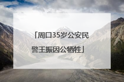 周口35岁公安民警王振因公牺牲
