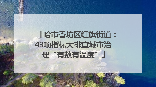 哈市香坊区红旗街道：43项指标大排查城市治理“有数有温度”
