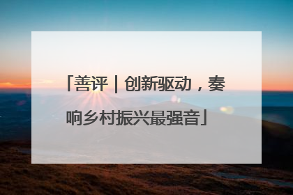 善评｜创新驱动，奏响乡村振兴最强音