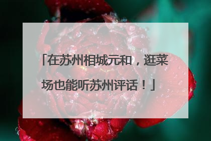 在苏州相城元和，逛菜场也能听苏州评话！