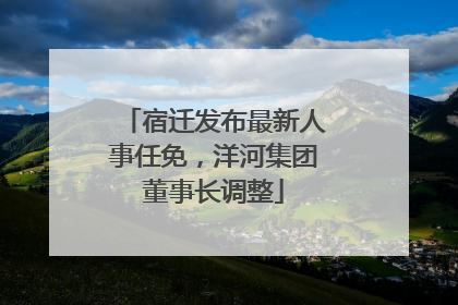 宿迁发布最新人事任免，洋河集团董事长调整