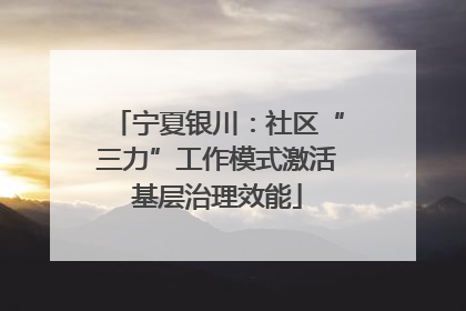宁夏银川：社区“三力”工作模式激活基层治理效能