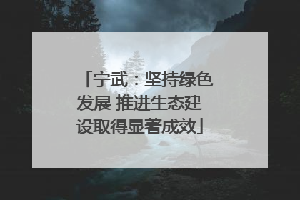 宁武：坚持绿色发展 推进生态建设取得显著成效