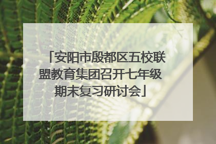 安阳市殷都区五校联盟教育集团召开七年级期末复习研讨会