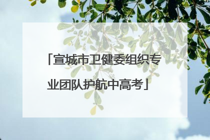 宣城市卫健委组织专业团队护航中高考
