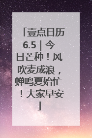 壹点日历6.5｜今日芒种！风吹麦成浪，蝉鸣夏始忙！大家早安