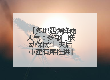 多地遇强降雨天气：多部门联动保民生 灾后重建有序推进