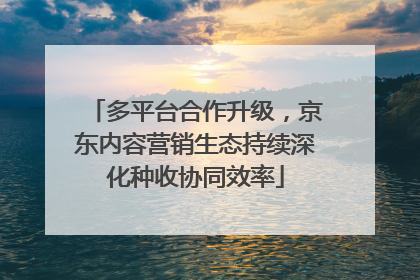 多平台合作升级，京东内容营销生态持续深化种收协同效率