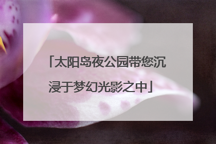 太阳岛夜公园带您沉浸于梦幻光影之中