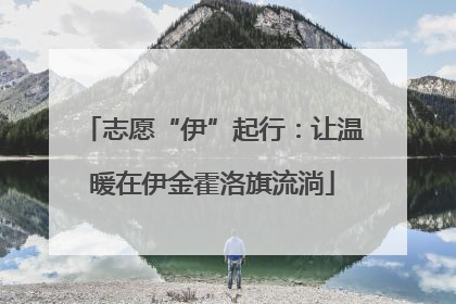 志愿“伊”起行：让温暖在伊金霍洛旗流淌