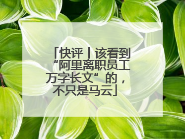 快评丨该看到“阿里离职员工万字长文”的，不只是马云