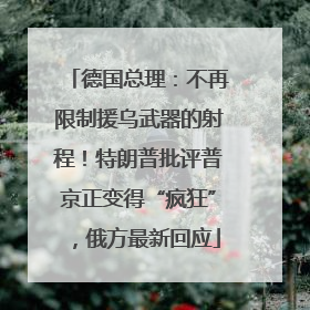 德国总理：不再限制援乌武器的射程！特朗普批评普京正变得“疯狂”，俄方最新回应