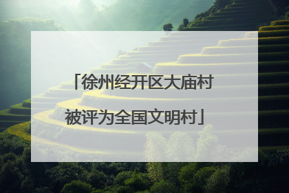 徐州经开区大庙村被评为全国文明村