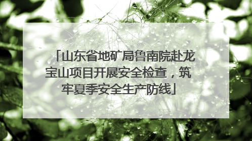 山东省地矿局鲁南院赴龙宝山项目开展安全检查，筑牢夏季安全生产防线