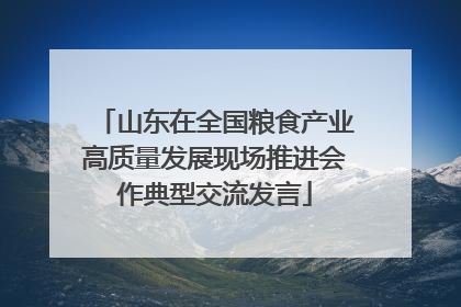 山东在全国粮食产业高质量发展现场推进会作典型交流发言