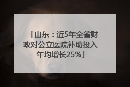 山东：近5年全省财政对公立医院补助投入年均增长25%