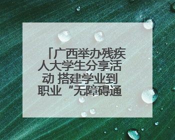 广西举办残疾人大学生分享活动 搭建学业到职业“无障碍通道”