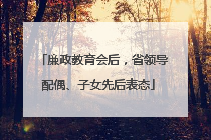 廉政教育会后，省领导配偶、子女先后表态