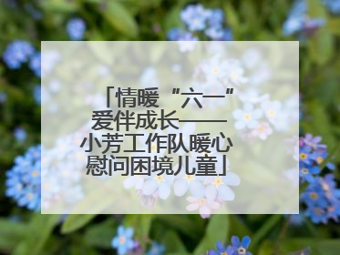 情暖“六一” 爱伴成长——小芳工作队暖心慰问困境儿童