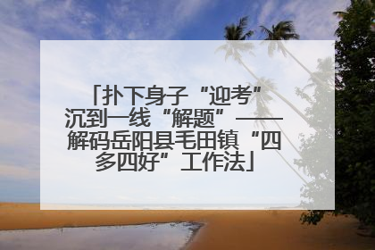 扑下身子“迎考” 沉到一线“解题”——解码岳阳县毛田镇“四多四好”工作法
