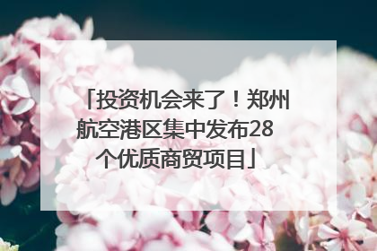 投资机会来了！郑州航空港区集中发布28个优质商贸项目
