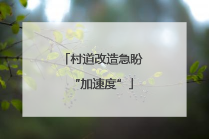 村道改造急盼“加速度”