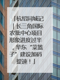 杭绍同城记｜长三角国际农批中心项目形象进度过半，华东“菜篮子”建设加码提速！