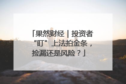 果然财经｜投资者“盯”上法拍金条，捡漏还是风险？