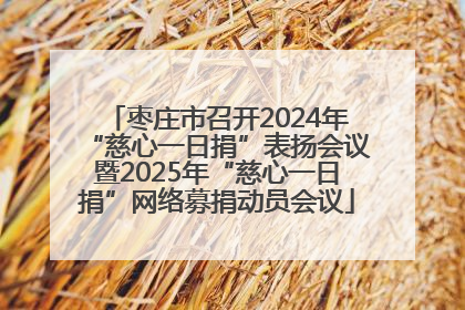 枣庄市召开2024年“慈心一日捐”表扬会议暨2025年“慈心一日捐”网络募捐动员会议