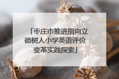 枣庄市推进指向立德树人小学英语评价变革实践探索