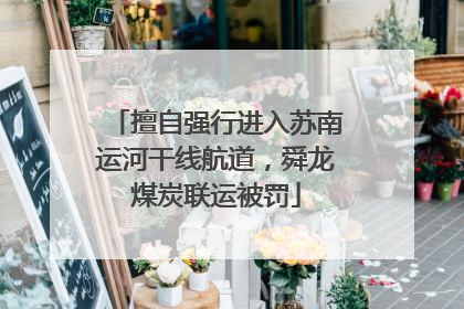 擅自强行进入苏南运河干线航道，舜龙煤炭联运被罚