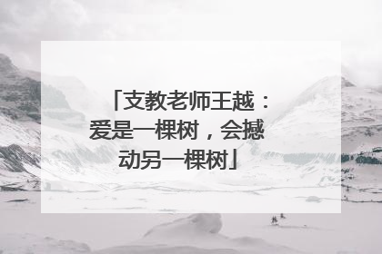 支教老师王越：爱是一棵树，会撼动另一棵树