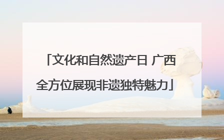 文化和自然遗产日 广西全方位展现非遗独特魅力