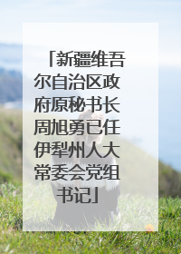 新疆维吾尔自治区政府原秘书长周旭勇已任伊犁州人大常委会党组书记