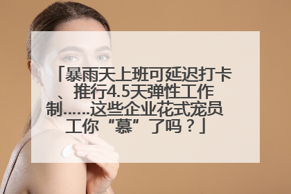 暴雨天上班可延迟打卡、推行4.5天弹性工作制……这些企业花式宠员工你“慕”了吗？