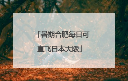 暑期合肥每日可直飞日本大阪