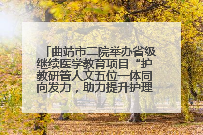 曲靖市二院举办省级继续医学教育项目“护教研管人文五位一体同向发力，助力提升护理效能学习班”