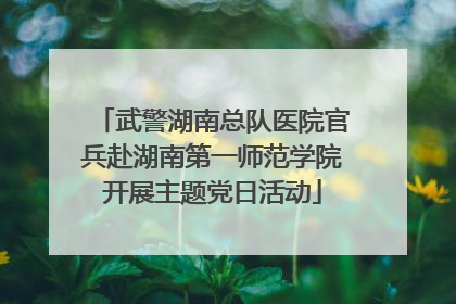 武警湖南总队医院官兵赴湖南第一师范学院开展主题党日活动