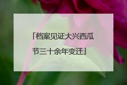 档案见证大兴西瓜节三十余年变迁