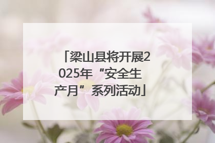 梁山县将开展2025年“安全生产月”系列活动