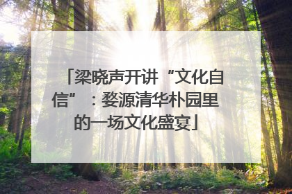 梁晓声开讲“文化自信”：婺源清华朴园里的一场文化盛宴