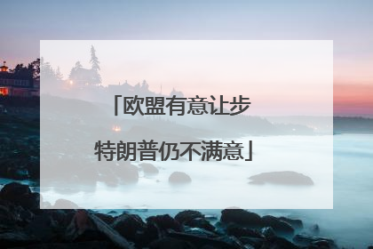 欧盟有意让步 特朗普仍不满意
