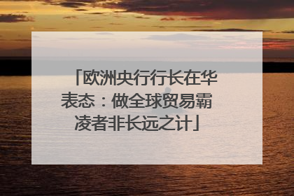 欧洲央行行长在华表态：做全球贸易霸凌者非长远之计
