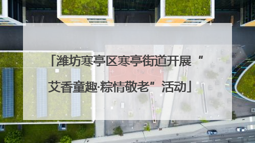 潍坊寒亭区寒亭街道开展“艾香童趣·粽情敬老”活动