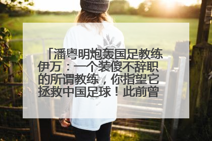潘粤明炮轰国足教练伊万：一个装傻不辞职的所谓教练，你指望它拯救中国足球！此前曾多次发文评价国足