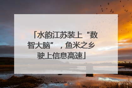 水韵江苏装上“数智大脑”，鱼米之乡驶上信息高速