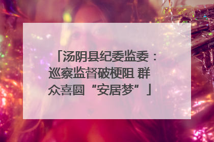 汤阴县纪委监委：巡察监督破梗阻 群众喜圆“安居梦”